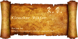 Kinszker Viktor névjegykártya